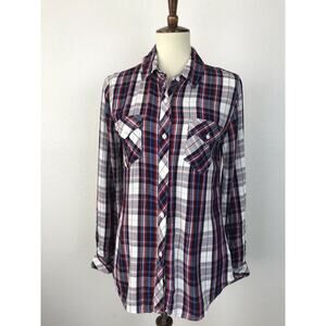 Rails Multicolor Plaid Button Down Top